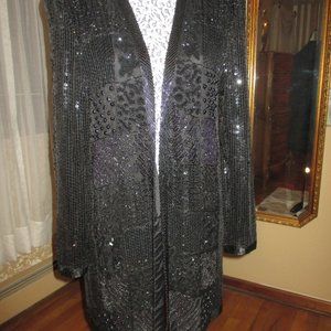 Vintage Black Beaded/Sequin Jacket/EUC